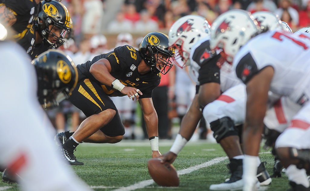 Chris Turner gets into his stance